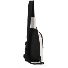Custom Logo Large Waterproof PU Sports Chest Sling Bag Men Single Shoulder Travel Messenger Polyester Customizable Crossbody
