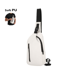 Custom Logo Large Waterproof PU Sports Chest Sling Bag Men Single Shoulder Travel Messenger Polyester Customizable Crossbody