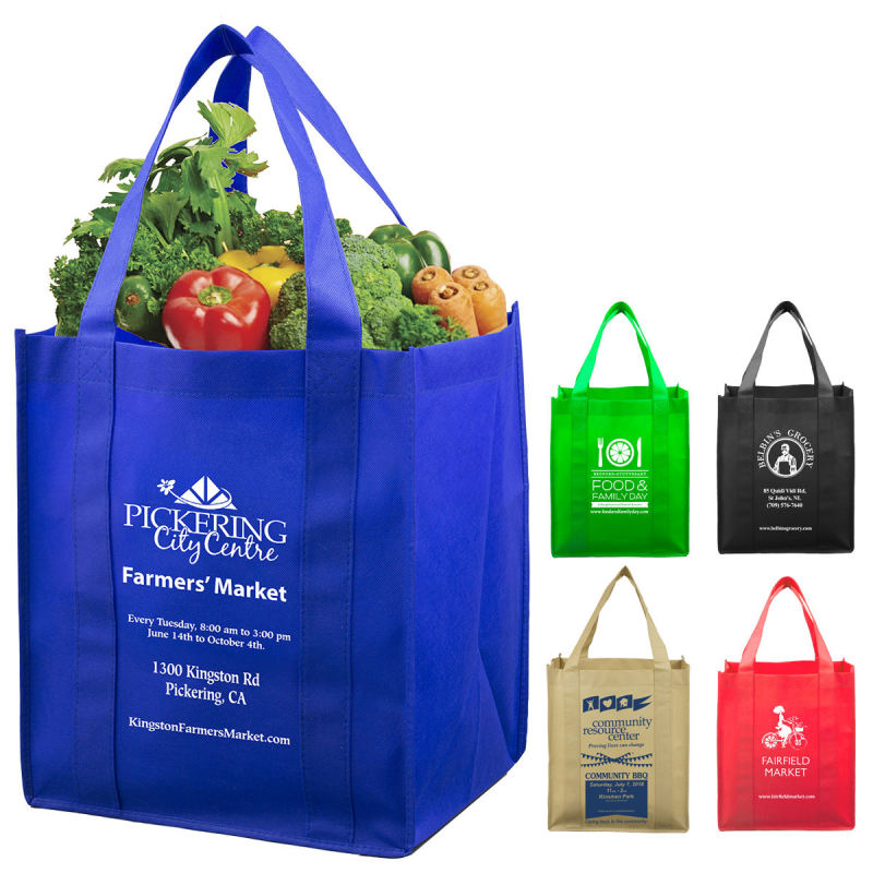 Reusable Non Woven Handbag with Custom Logo – Foldable Shopping Tote for Fruit, Vegetables, and Gifts