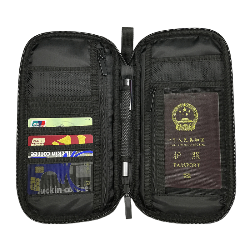 Custom Logo Passport Holder Travel Wallet Important Travel Storage Document Organizer Case