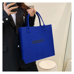 Custom Logo Wholesale Multiple Colors Two Straps  Felt  Shopping Tote Bag