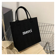 Custom Logo Wholesale Multiple Colors Two Straps  Felt  Shopping Tote Bag