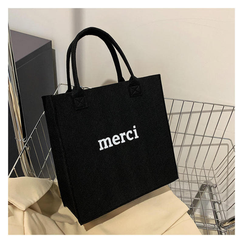 Sac fourre-tout en feutre à deux sangles, logo personnalisé, vente en gros, plusieurs couleurs