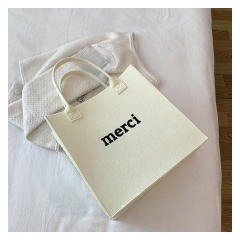 Custom Logo Wholesale Multiple Colors Two Straps  Felt  Shopping Tote Bag