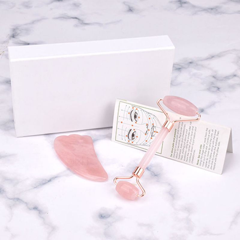Jade Facial Massage Roller Gua Sha Jade Natural Crystal Stones Face Roller Massage