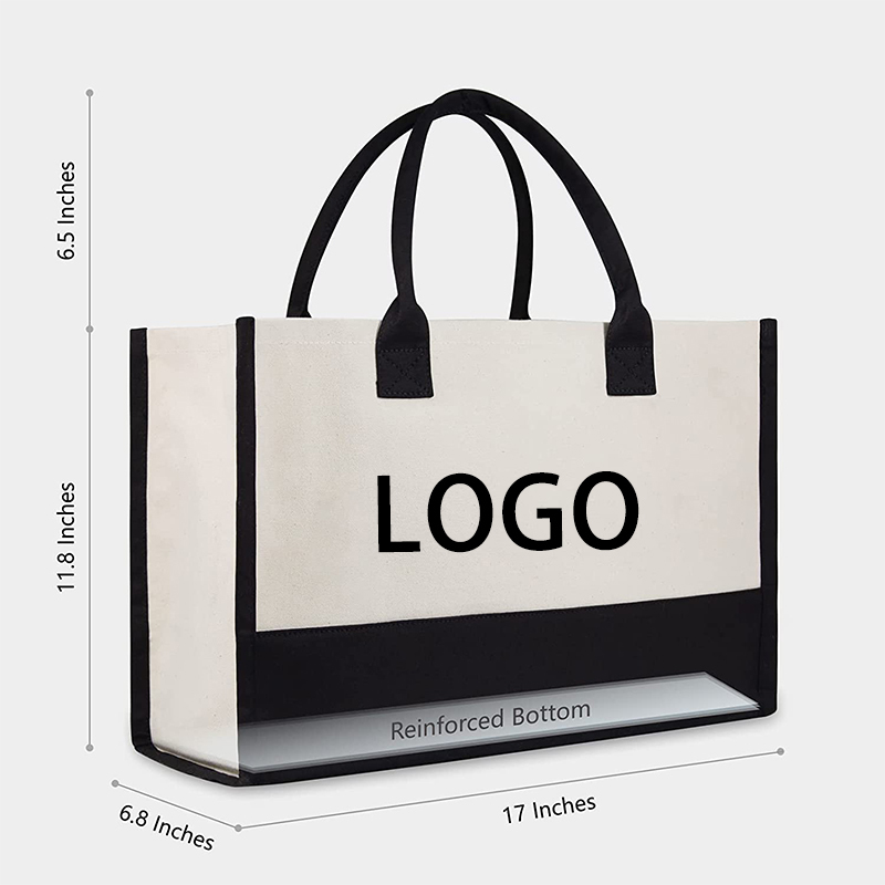 Women reusable grocery canvas tote with custom printed logo