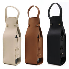 Sac fourre-tout élégant en cuir PU YY pour bouteille de vin, résistant et portable, idéal pour offrir en cadeau ou en verre à vin.