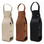 YY PU Leather Fashion Wine Bottle Holder Tote Bag Durable Red Wine Gift Portable Wine Glass Bottle Pouch Carrier