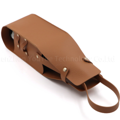Sac fourre-tout élégant en cuir PU YY pour bouteille de vin, résistant et portable, idéal pour offrir en cadeau ou en verre à vin.