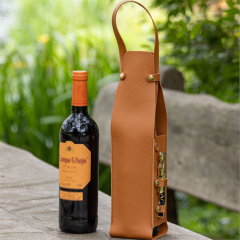 Sac fourre-tout élégant en cuir PU YY pour bouteille de vin, résistant et portable, idéal pour offrir en cadeau ou en verre à vin.