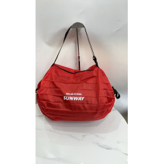 Large-Capacity Foldable Shopping Bag Thick Polyester Handbag Zipper Fashionable Convenient Travel Storage Washable Reusable