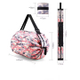Large-Capacity Foldable Shopping Bag Thick Polyester Handbag Zipper Fashionable Convenient Travel Storage Washable Reusable