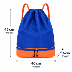 Custom Logo Drawstring Gym Backpack with Separate Shoe Compartment Sports Sack Bag for Fitness Travel Promotional Gifts