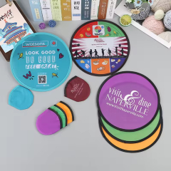 Promotional Customized Round Foldable Fan Flexible Nylon Flying Disc Fans