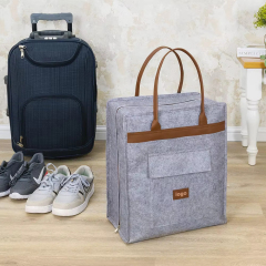 Wholesale Custom Felt Shoe Bags - Waterproof Travel Organizer for 3 Pairs