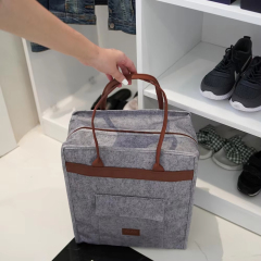 Wholesale Custom Felt Shoe Bags - Waterproof Travel Organizer for 3 Pairs