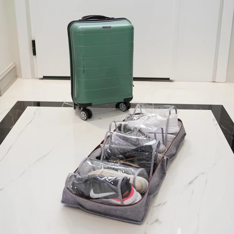 Wholesale Custom Felt Shoe Bags - Waterproof Travel Organizer for 3 Pairs