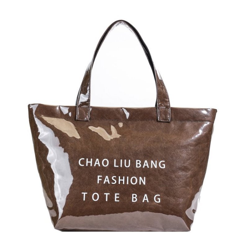 Custom Large-Capacity Tyvek PVC Tote Bag  Lightweight, Washable Shopping Bag