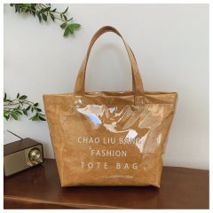 Custom Large-Capacity Tyvek PVC Tote Bag Lightweight, Washable Shopping Bag