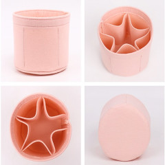 Wholesale Bucket-Shaped Felt Cosmetic Insert Bag , Multiple Dividers