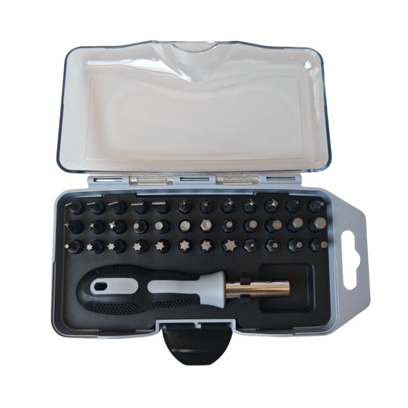 Coffret de 37 embouts de tournevis écologiques en ABS et acier au carbone - Outil à main - Cadeau promotionnel - Outil ménager