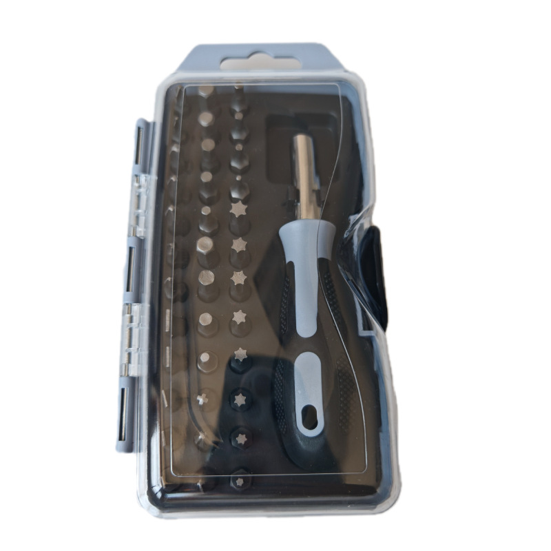 Coffret de 37 embouts de tournevis écologiques en ABS et acier au carbone - Outil à main - Cadeau promotionnel - Outil ménager