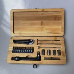20-Piece Houshold Bamboo Gift Set with Bamboo Box Hand Tool Kit