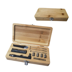 20-Piece Houshold Bamboo Gift Set with Bamboo Box Hand Tool Kit 20-Piece Houshold Bamboo Gift Set with Bamboo Box Hand Tool Kit