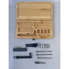 20-Piece Houshold Bamboo Gift Set with Bamboo Box Hand Tool Kit