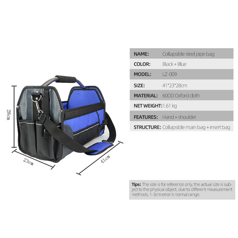 Factory Heavy Garden Capacity Tool Oem Plumber Multi Purpose Detachable Tube Tubular Carrier Tool Tote Bag