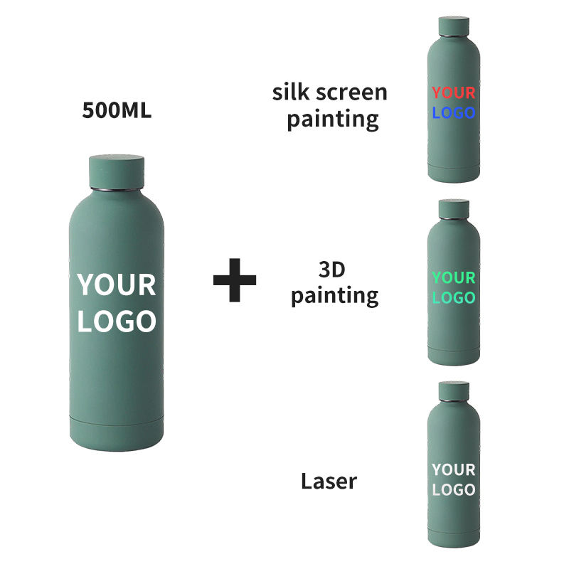 Bouteilles isothermes à double paroi avec logo personnalisé, petite ouverture, 350 ml, 500 ml, 750 ml, en acier inoxydable, pour le sport