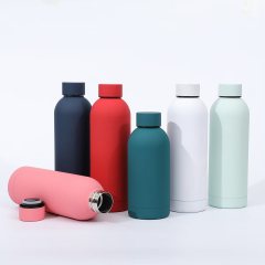 Doppelwandige, vakuumisolierte Flaschen mit individuellem Logo, kleine Öffnung, 350 ml, 500 ml, 750 ml, kleine Öffnung, Sportwasserflasche aus Edelstahl