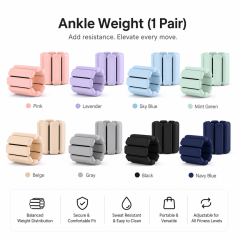Adjustable Silicone Wrist Weights with Hook and Loop Strap Wearable Ankle Weights Weighted Bangles for Running Yoga Fitness