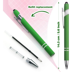 Promotion Custom Logo 2-in-1 Soft Touch Metal Gel Pen with Retractable Stylus Tip Portable for New Business Giveaways