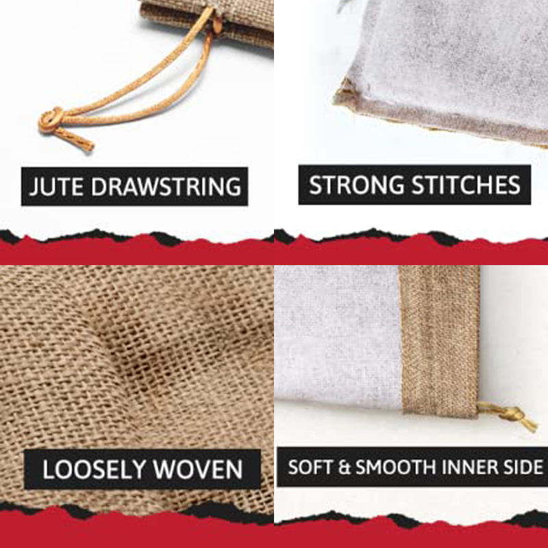 도매 재사용 가능한 황마 코튼 리넨 끈 선물 가방 삼베 포장 파우치 포장용 보관 가방