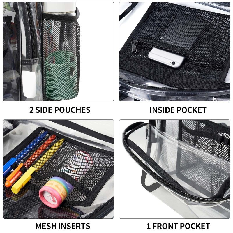 School Outdoor Waterproof Clear Transparent Pvc Backpack Clear Backpack