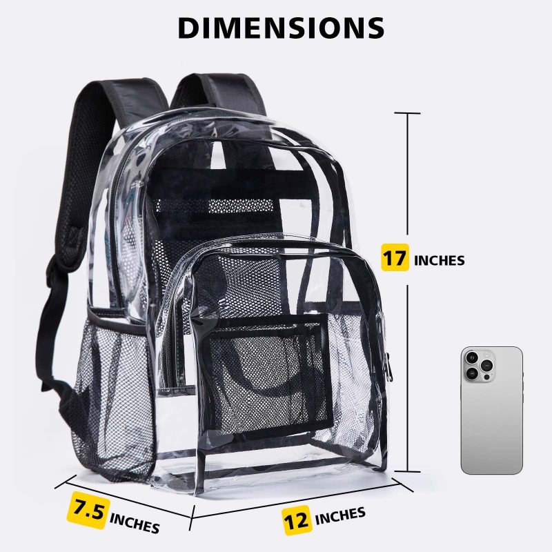 School Outdoor Waterproof Clear Transparent Pvc Backpack Clear Backpack