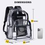 School Outdoor Waterproof Clear Transparent Pvc Backpack Clear Backpack