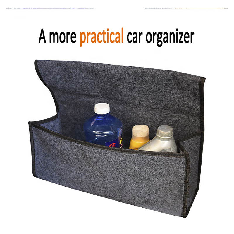 Foldable Car Felt Storage Box with Adhesive  Hand-Carry Design