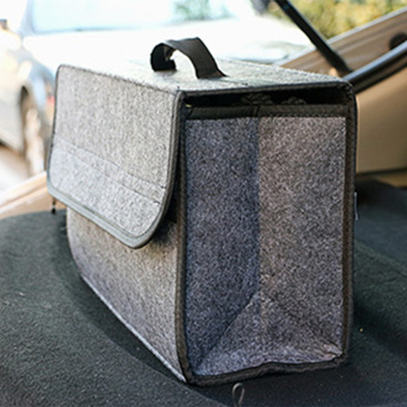 Foldable Car Felt Storage Box with Adhesive  Hand-Carry Design