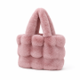 Autumn Winter Cute Plush Tote Bag Women Fuzzy Handbag Soft Fluffy Shoulder Bag Custom Logo Fashion Gift Bag