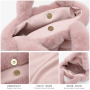 Autumn Winter Cute Plush Tote Bag Women Fuzzy Handbag Soft Fluffy Shoulder Bag Custom Logo Fashion Gift Bag