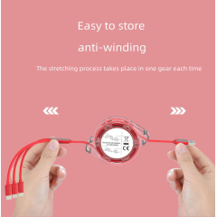 Retractable 3 In1 USB Cable Charger Multifunctional Fast Phone Charging Usb for Iphone Micro Type-c Android Cables