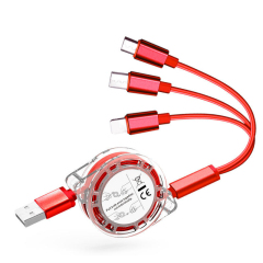 Retractable 3 In1 USB Cable Charger Multifunctional Fast Phone Charging Usb for Iphone Micro Type-c Android Cables