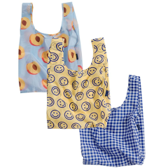 Reusable Foldable Nylon Shopping Bag with Custom Logo – Lightweight Waterproof Tote for School