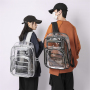Custom Logo Kids Student Sport Outdoor Back Pack School Bag Travel Waterproof Mochila Transparent Clear PVC Backpack for Girls
