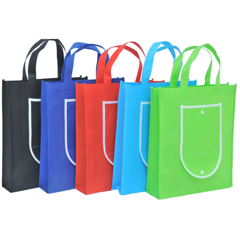 Custom Eco-Friendly Collapsible Shopping Bags Reusable Handbag Non Woven Foldable Tote Bag