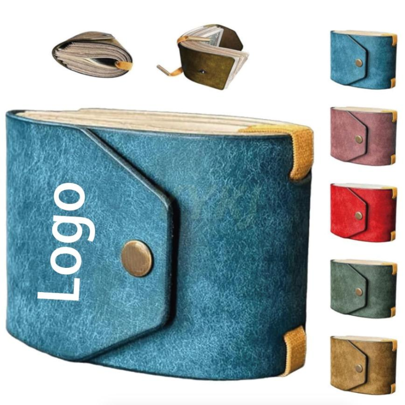 PU Leather Cash Wrap Wallet Quick Access Money Holder Slim Wallet with Snap Closure Card Slots for Men Women Daily Use