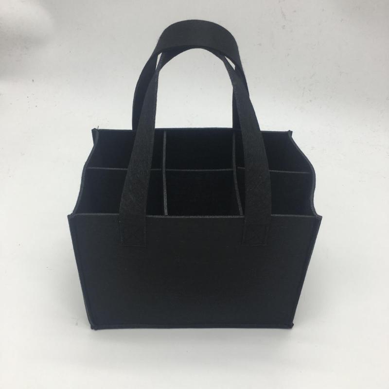 Custom Design Hot Sell Purse Insert Wine Bottle Holder Organizer Handbag Felt Shopping Bag
