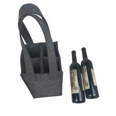 Custom Design Hot Sell Purse Insert Wine Bottle Holder Organizer Handbag Felt Shopping Bag